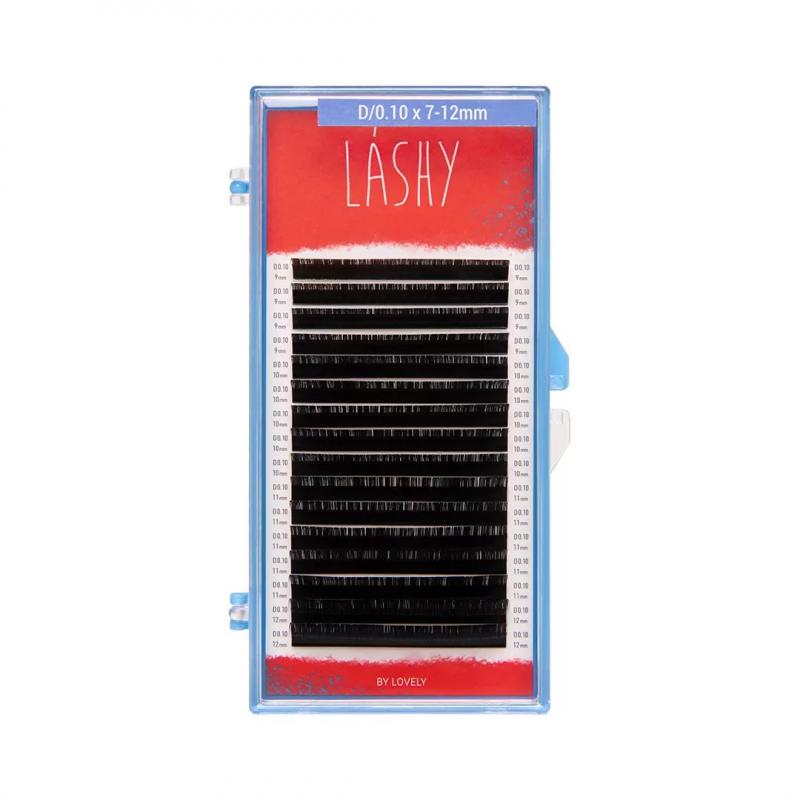 Черные ресницы LASHY B / 0.10 (микс) 16 линий