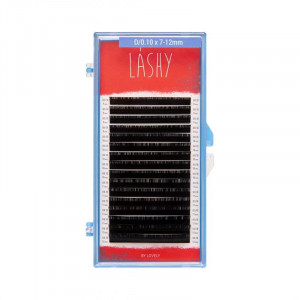 Черные ресницы LASHY L / 0.07 (микс) 16 линий