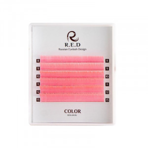Цветные ресницы R.E.D "Legend" Neon Pink C / 0.1 (микс) 6 линий