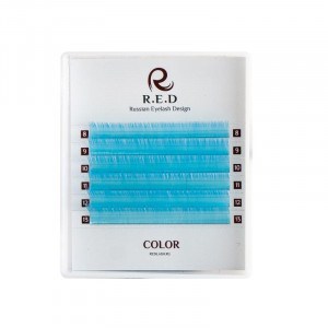 Цветные ресницы R.E.D "Legend" Neon Blue C / 0.1 (микс) 6 линий