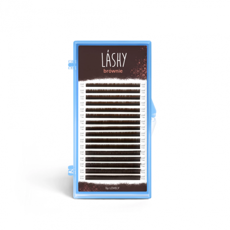 Коричневые ресницы LASHY Brownie D / 0.1 (микс) 16 линий
